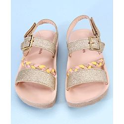 Pine Kids  Party Wear Sandals With Dual Velcro Closure - Cream
