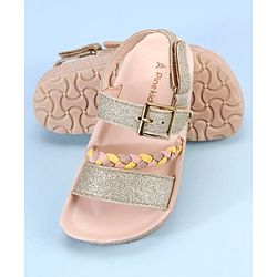 Pine Kids  Party Wear Sandals With Dual Velcro Closure - Cream