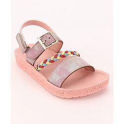 Pine Kids  Party Wear Sandals With Dual Velcro Closure - Cream
