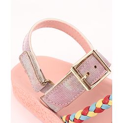 Pine Kids  Party Wear Sandals With Dual Velcro Closure - Cream