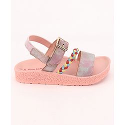 Pine Kids  Party Wear Sandals With Dual Velcro Closure - Cream