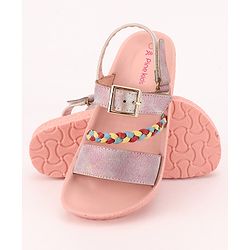 Pine Kids  Party Wear Sandals With Dual Velcro Closure - Cream