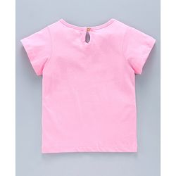 Pine Kids Half Sleeves Biowash Printed Top - Pink