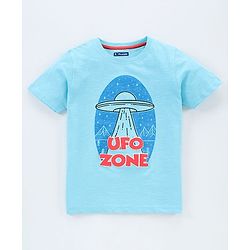 Pine Kids Half Sleeves 100% Cotton Biowash Tee - Blue