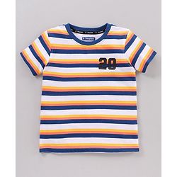 Pine Kids Half Sleeves 100% Cotton Biowashed Tee Pack of 3 - Blue Yellow