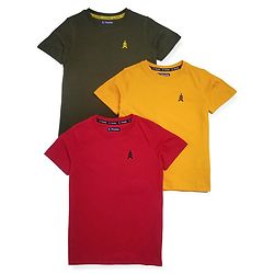 Pine Kids Half Sleeves Biowashed 100% Cotton T-shirt - Multicolour