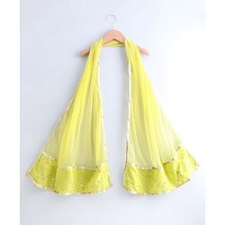 Pine Kids Sleeveless Embroidered Choli & Sharara with Dupatta - Green