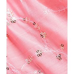 Pine Kids Sleeveless Sequence Work at Choli & Embroidered Sharara with Dupatta - Pink