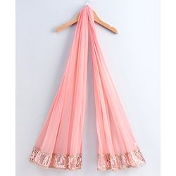Pine Kids Sleeveless Sequence Work at Choli & Embroidered Sharara with Dupatta - Pink