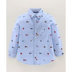 Pine Kids Full Sleeves Softener Wash Shirt - Blue