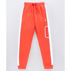 Pine Kids Full Length Biowashed Lounge & Track Pants with Side Strip - Orange White