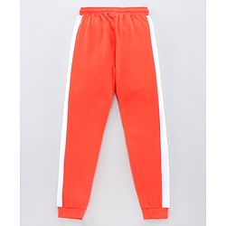 Pine Kids Full Length Biowashed Lounge & Track Pants with Side Strip - Orange White
