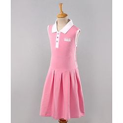 Pine Kids Moisture Wicking & Quick Dry Sleeveless Sports Wear Frock - Pink