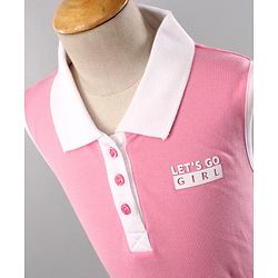 Pine Kids Moisture Wicking & Quick Dry Sleeveless Sports Wear Frock - Pink