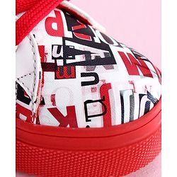 Pine Kids Casual Shoes Text Print - Red