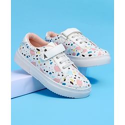 Pine Kids Printed Casual Shoes - White