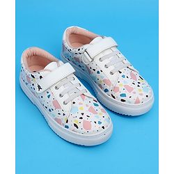 Pine Kids Printed Casual Shoes - White