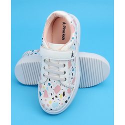 Pine Kids Printed Casual Shoes - White