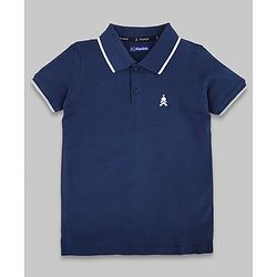 Pine Kids Half Sleeves T-shirt Solid - Blue