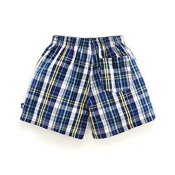 Pine Kids Knee Length Checked Boxers  with Peach Wash Finish - Multicolor