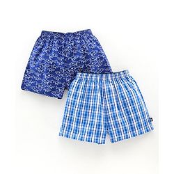 Pine Kids Peach Wash Finish  Briefs & Boxers Shark Print Set of 2 - Multicolour
