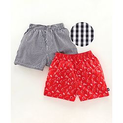 Pine Kids Knee Length Peach Wash Finish  Boxers Checks Print - Multicolor