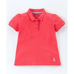 Pine Kids Half Sleeves Biowash Tee Solid Color - Red