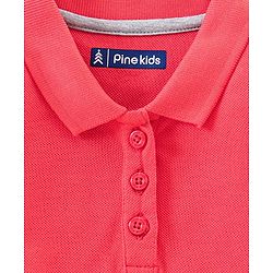 Pine Kids Half Sleeves Biowash Tee Solid Color - Red