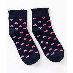 Pine Kids Socks Heart Design Set of 3 - Multicolour