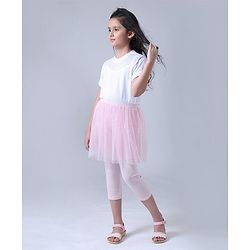 Pine Kids Capri Length Skeggings Glitter Print - Pink
