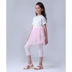 Pine Kids Capri Length Skeggings Glitter Print - Pink