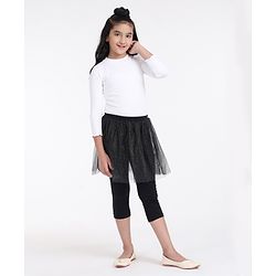 Pine Kids Capri Length Skeggings Glitter Print - Black