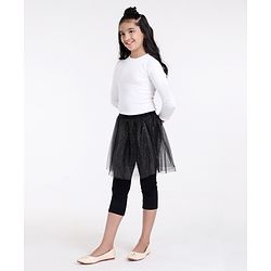 Pine Kids Capri Length Skeggings Glitter Print - Black