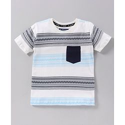 Pine Kids Half Sleeves Biowashed Tee Stripes - Multicolor