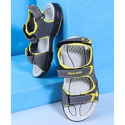 Pine Kids Velcro Closure Sandals - Grey Yellow