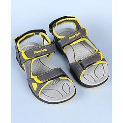 Pine Kids Velcro Closure Sandals - Grey Yellow