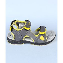 Pine Kids Velcro Closure Sandals - Grey Yellow