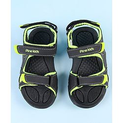 Pine Kids Velcro Closure Sandals - Grey Yellow