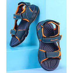 Pine Kids Velcro Closure Sandals - Grey Yellow
