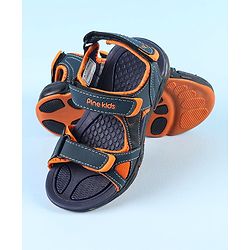 Pine Kids Velcro Closure Sandals - Grey Yellow