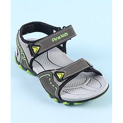 Pine Kids Velcro Closure Sandals - Grey Black