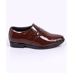 Pine Kids Round Toe Solid Formal Shoes - Tan Brown