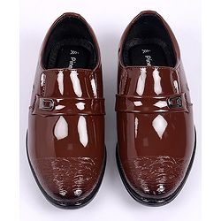 Pine Kids Round Toe Solid Formal Shoes - Tan Brown