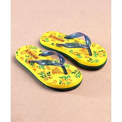 Pine Kids Flip Flops Floral Print - Yellow