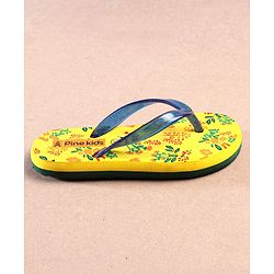 Pine Kids Flip Flops Floral Print - Yellow