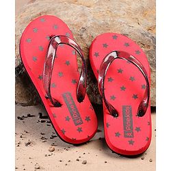 Pine Kids Flip Flops Star Print - Red
