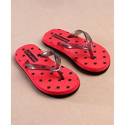 Pine Kids Flip Flops Star Print - Red