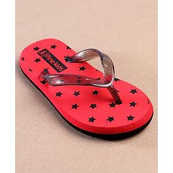 Pine Kids Flip Flops Star Print - Red