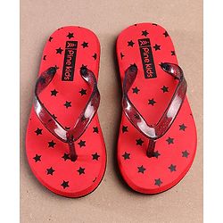 Pine Kids Flip Flops Star Print - Red