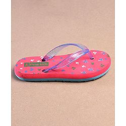Pine Kids Flip Flops Floral Print - Pink